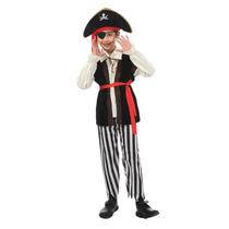 Traje de Pirata Infantil para Meninos - Fantasia Capitão Jack Sparrow para Halloween, Natal e Carnaval