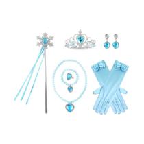 Traje de Princesa Elsa e Anna para Meninas - Cosplay com Varinha, Tiara e Bandana