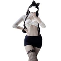 Traje de secretária de lingerie de cosplay SINGUYUN feminino 1012 branco