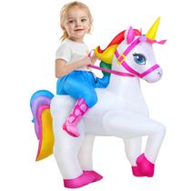 Traje de unicórnio inflável KOOY para crianças de 7 a 10 anos de Halloween Traje de unicórnio inflável KOOY para crianças de 7 a 10 anos de Halloween