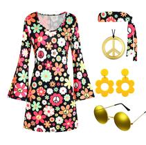 Traje Deerjoke, anos 60 e 70, roupa de discoteca, vestido hippie feminino Traje Deerjoke, anos 60 e 70, roupa de discoteca, vestido hippie feminino