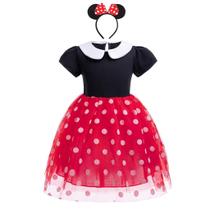 Traje Dressy Daisy 18-24M vermelho de bolinhas com faixa de cabeça