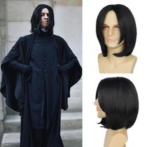 Traje e peruca Tereshar Wizard Professor Severus Black Bob