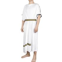 Traje EAWIN Roman Toga para homens com coroa de louros - branco