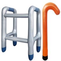 Traje engraçado de velhice para andador e bengala infláveis OJYUDD