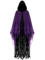 Traje Geyoga Halloween Grim Reaper de linho roxo para adultos Traje Geyoga Halloween Grim Reaper de linho roxo para adultos