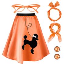 Traje Hicarer, roupa feminina dos anos 50, saia poodle, saia Sock Hop