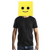 Traje InCogneato Brickman masculino amarelo com cabeça de caixa LEGO