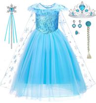 Traje iTVTi Little Girl Princess Dress Halloween azul 5-6Y Traje iTVTi Little Girl Princess Dress Halloween azul 5-6Y