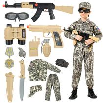 Traje Kodvinp Army para crianças, soldados militares, meninos de 3 a 12 anos Traje Kodvinp Army para crianças, soldados militares, meninos de 3 a 12 anos