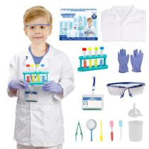 Traje Lesheng Space Scientist Lab Coat com kit científico para crianças