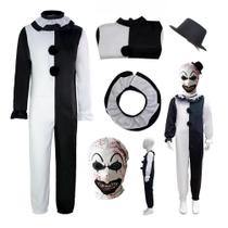 Traje LUOHSIY Clown Terrifier Macacão Halloween 110-150 cm Traje LUOHSIY Clown Terrifier Macacão Halloween 110-150 cm