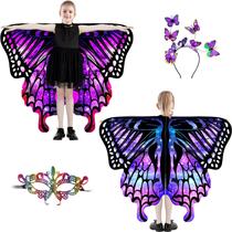 Traje LYL. Asas de borboleta Ling para meninas de 3 a 13 anos roxas