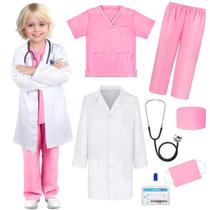 Traje médico para crianças GIFTINBOX Doctor Lab Coat com estetoscópio