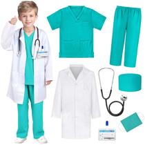 Traje médico para crianças GIFTINBOX Doctor Lab Coat com estetoscópio Traje médico para crianças GIFTINBOX Doctor Lab Coat com estetoscópio