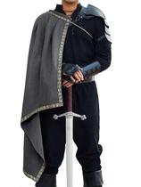 Traje medieval masculino com capa de xale renascentista Runcati Traje medieval masculino com capa de xale renascentista Runcati