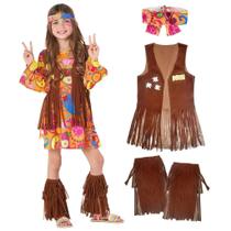 Traje Morph Hippie para meninas no estilo dos anos 70