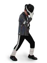 Traje Nodkim Disco Kids 80s Sequin Pop King Dance Star Boy