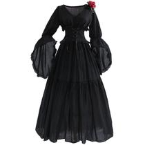 Traje NSPSTT Victorian Renaissance Gothic Witch Dress Witch Vestido feminino