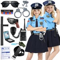 Traje policial Luucio Policial para meninas de 3 a 12 anos