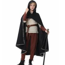 Traje renascentista infantil Ezuwail Medieval Viking, roupa de 4 peças