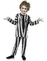 Traje Rubie's Beetlejuice listrado preto e branco, terno infantil