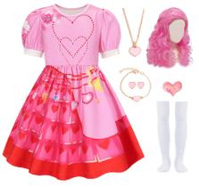 Traje RuuyiiCoco Pink Rise para meninas Red Princess de 8 a 9 anos Traje RuuyiiCoco Pink Rise para meninas Red Princess de 8 a 9 anos