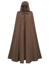 Traje Scarlet Darkness Renaissance com capuz, capa marrom Traje Scarlet Darkness Renaissance com capuz, capa marrom