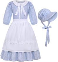 Traje SIZGAROOT Colonial Pioneer Girl Vestido com capô (10-12)