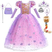 Traje social Luzlen Rapunzel e acessórios para meninas 7-8Y