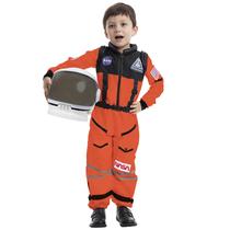 Traje Spooktacular Creations Astronaut Kids com capacete laranja