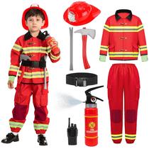 Traje Spooktacular Creations Firefighter Kids, 8 peças, 3 peças
