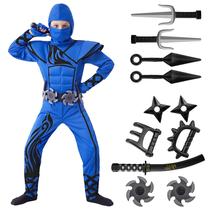 Traje Spooktacular Creations Kids Halloween Ninja azul e preto