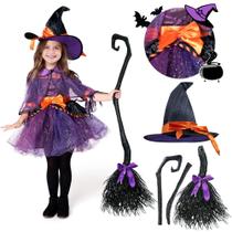 Traje Spooktacular Creations Witch Orange Purple Girl 3-4 anos