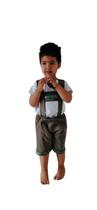 Traje Suspensório alemão com camisa Infantil menino