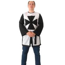 Traje Templario Medieval Preto e Branco