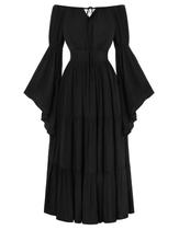 Traje: vestido renascentista Scarlet Darkness para mulheres, preto