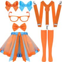 Traje WGOCAUK azul laranja Role Play Outfit 100th Day Party Traje WGOCAUK azul laranja Role Play Outfit 100th Day Party