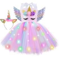 Traje ZeroStage LED Unicorn Princess Dress para menina de 3 a 4 anos