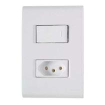Tramontina liz - conj 4x2 1 interruptor simples + 1 tomada 2p+t 20a