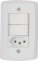 Tramontina lux2 - conj 4x2 2 interruptores simples + 1 tomada 2p+t 10a