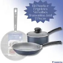 Tramontina Versalhes Kit Panela e Frigideira Azul 2 Peças para Cozinha Tramontina Versalhes Kit Panela e Frigideira Azul 2 Peças para Cozinha