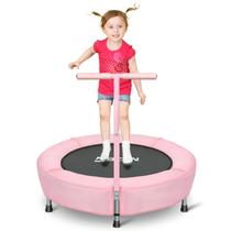 Trampolim BCAN Mini dobrável de 91 cm com alça para 2 a 5 anos rosa