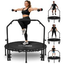 Trampolim Fitness Rebounder JUMPZYLLA 102/122 cm com Barra e Faixas Trampolim Fitness Rebounder JUMPZYLLA 102/122 cm com Barra e Faixas