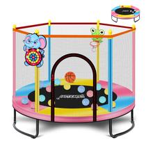 Trampolim interno LASTJUMPER 60 rosa para crianças de 2 a 5 anos com acessórios
