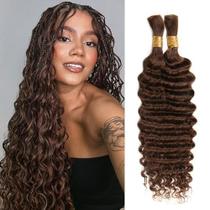 Trança de cabelo Anmanbeauty Chocolate Brown Deep Wave 45cm