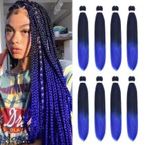 Trança de cabelo Fairise pré-esticada 26 cm 100g x 8 1B/azul Trança de cabelo Fairise pré-esticada 26 cm 100g x 8 1B/azul