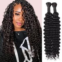 Trança de cabelo FAKOT Human Deep Wave 100g 45cm Boho Braids x2 Trança de cabelo FAKOT Human Deep Wave 100g 45cm Boho Braids x2