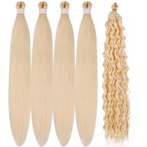 Trança de cabelo Gozill Blonde pré-esticada 613 Boho Braids