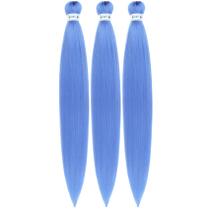 Trança de cabelo Leticia, pré-esticada, 30cm, azul celeste, 350g Trança de cabelo Leticia, pré-esticada, 30cm, azul celeste, 350g